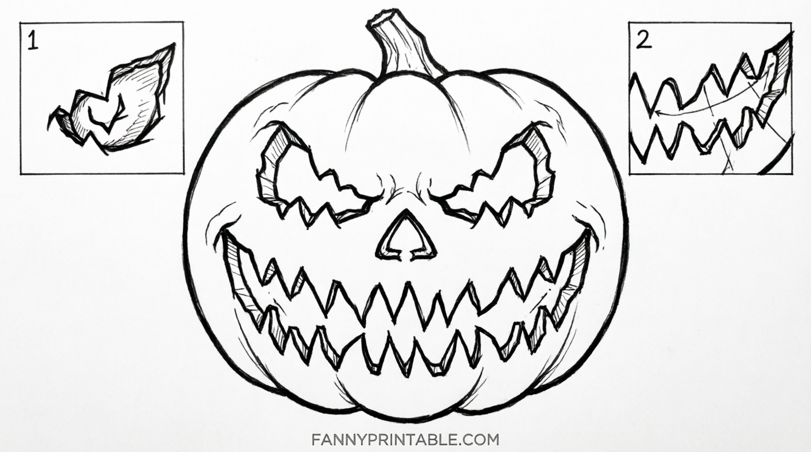 Free Scary Pumpkin Carving Stencils Printable (1)