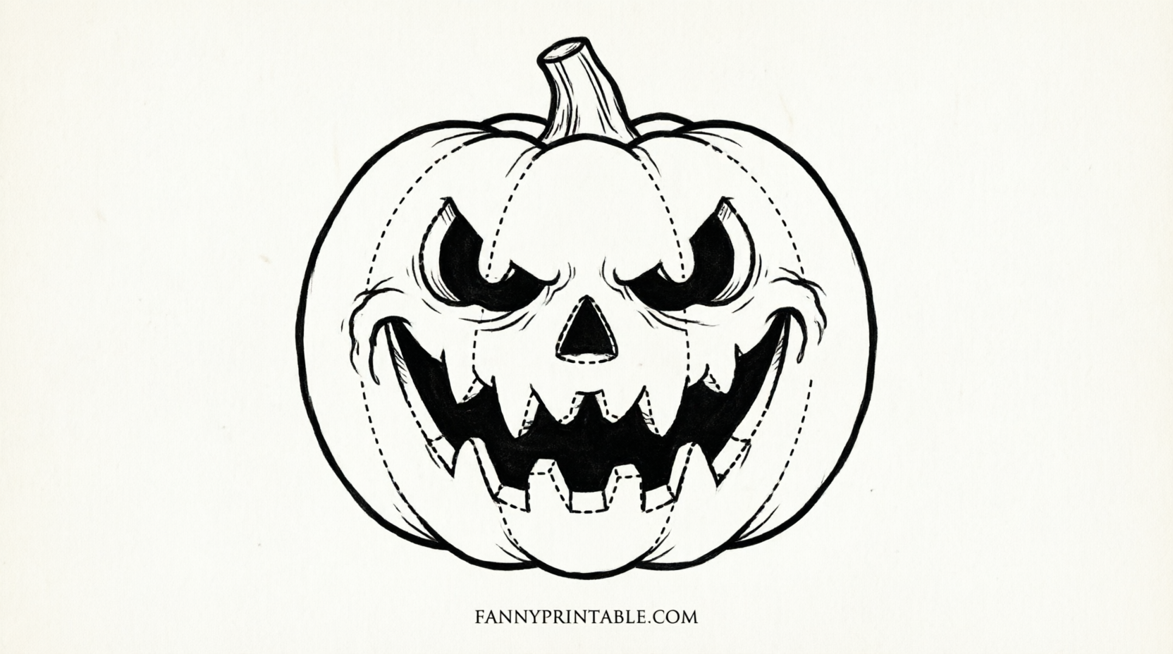 Free Scary Pumpkin Carving Stencils Printable (2)