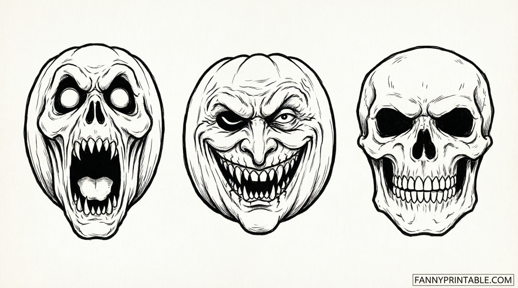 Free Scary Pumpkin Carving Stencils Printable (3)