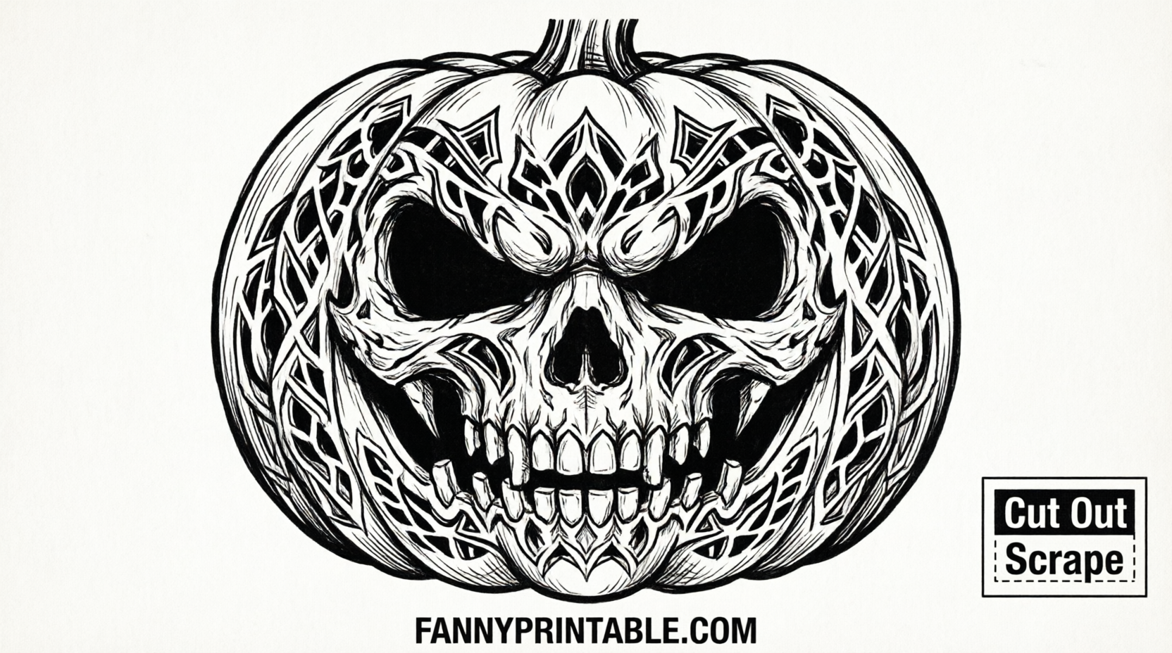 Free Scary Pumpkin Stencils PDF Printables (1)