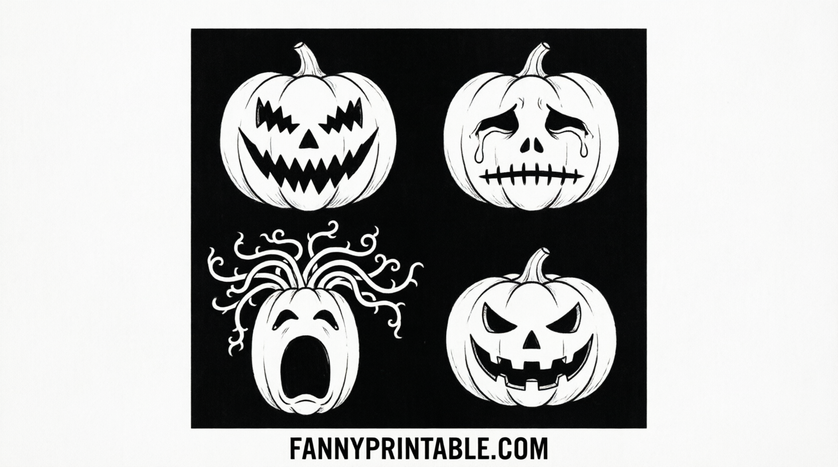 Free Scary Pumpkin Stencils PDF Printables (2)