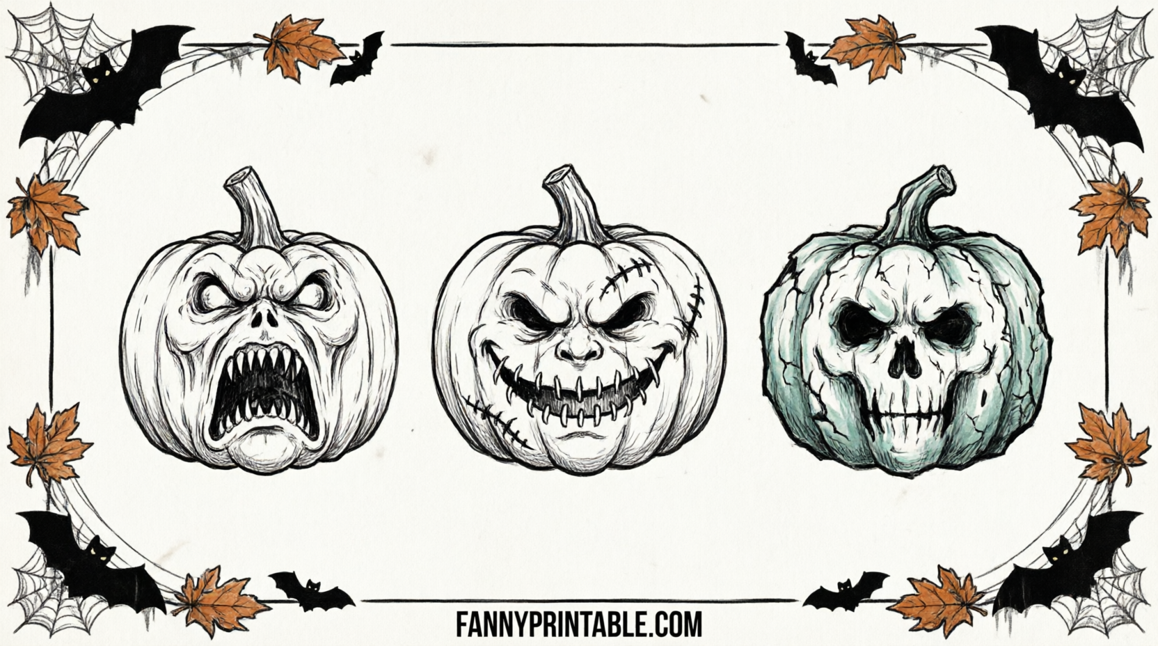 Free Scary Pumpkin Stencils PDF Printables (4)