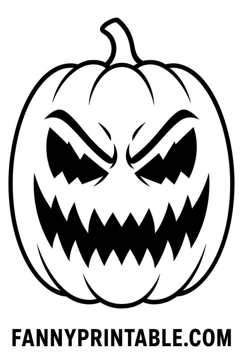 Free Scary Pumpkin Stencils Printable (1)