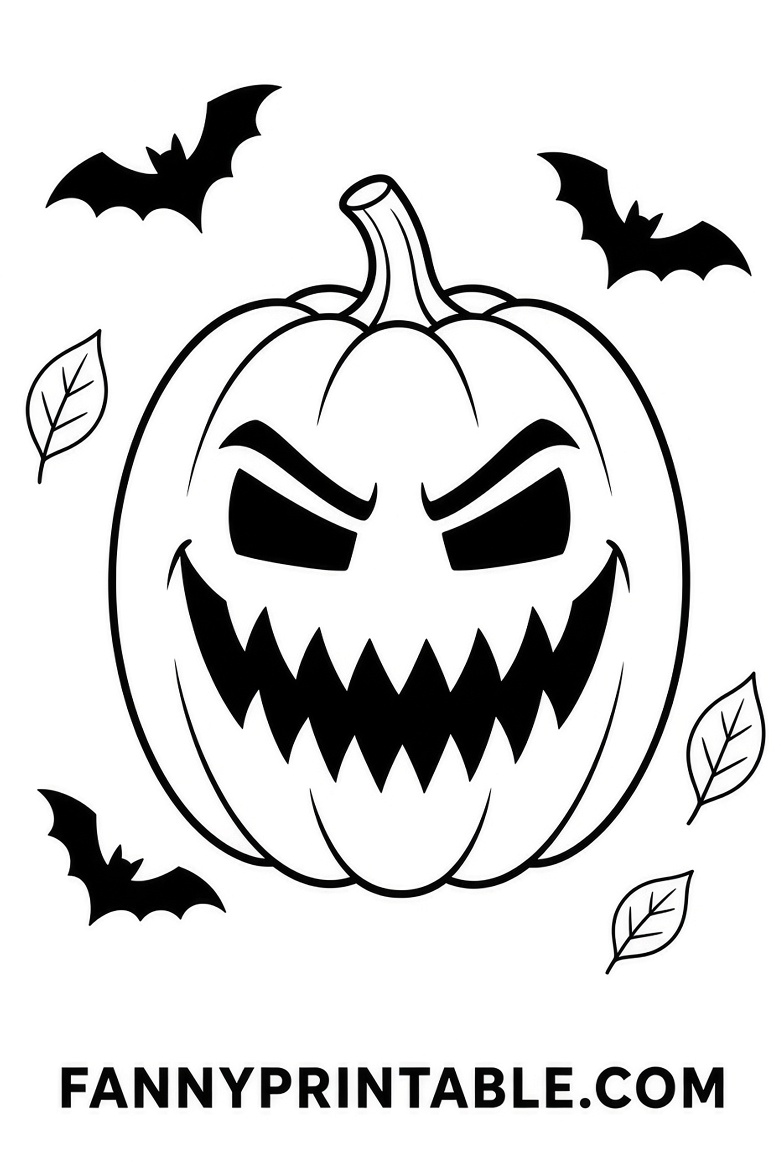 Free Scary Pumpkin Stencils Printable (2)