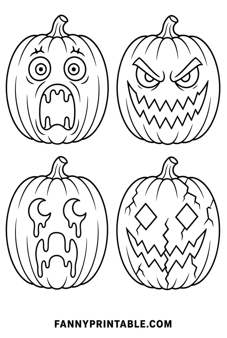 Free Scary Pumpkin Stencils Printable (4)