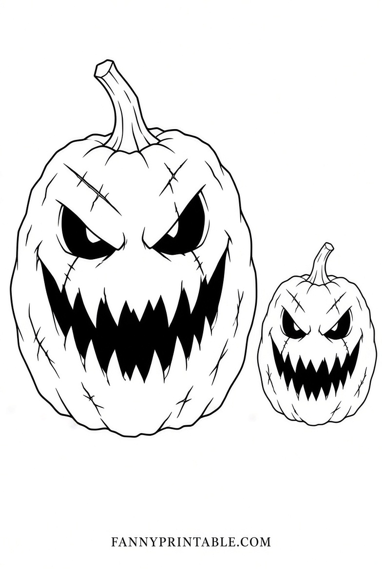 Free Scary Pumpkin Stencils Printable (6)
