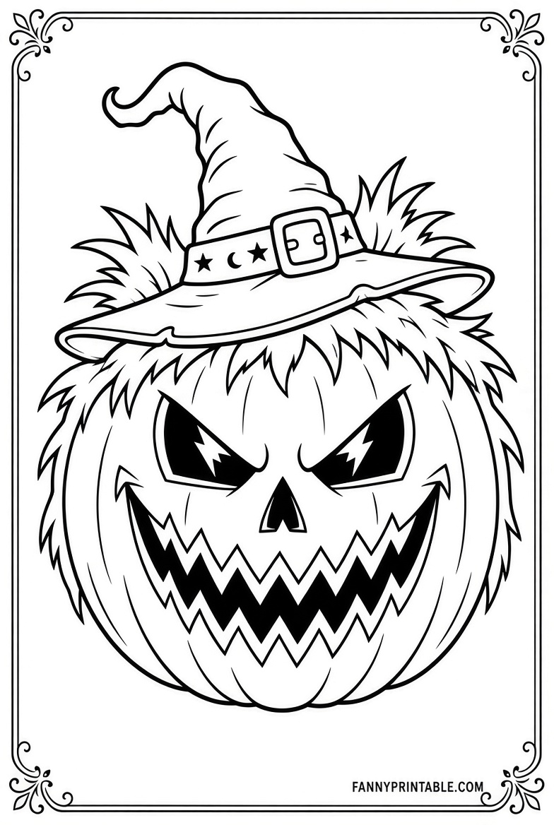 Free Scary Pumpkin Stencils Printable (7)