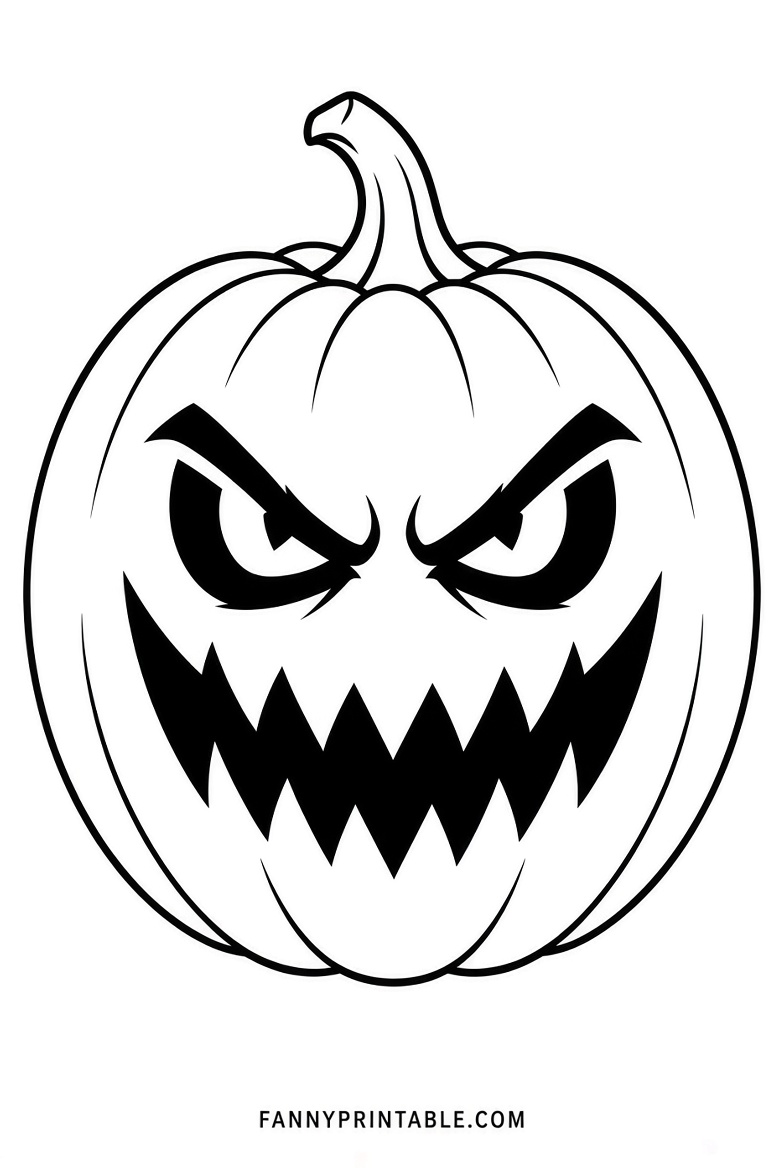 Free Scary Pumpkin Stencils Printable (8)