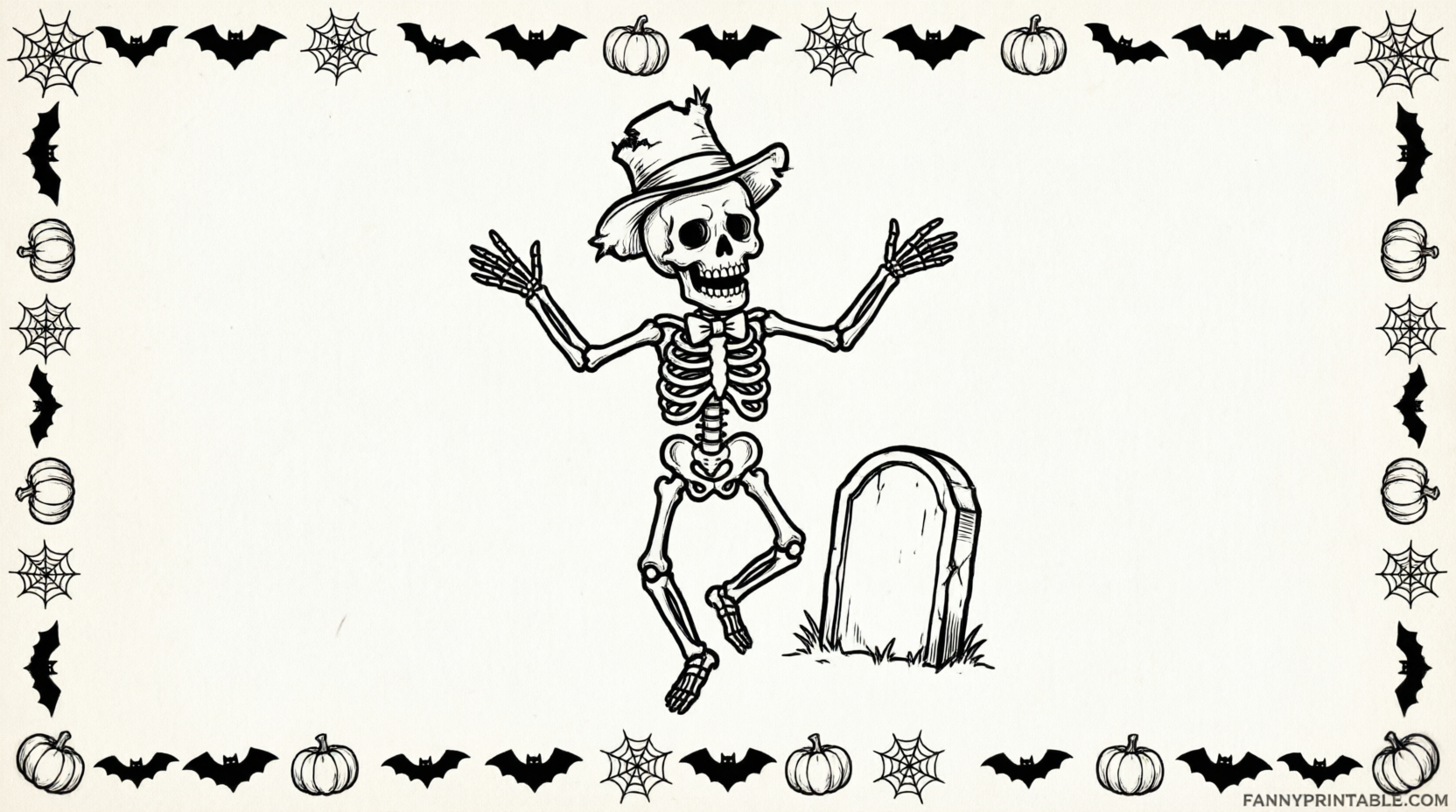 Free Skeleton Pumpkin Carving Stencils (1)