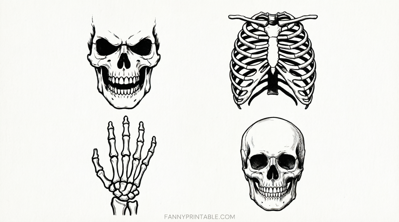 Free Skeleton Pumpkin Carving Stencils (3)