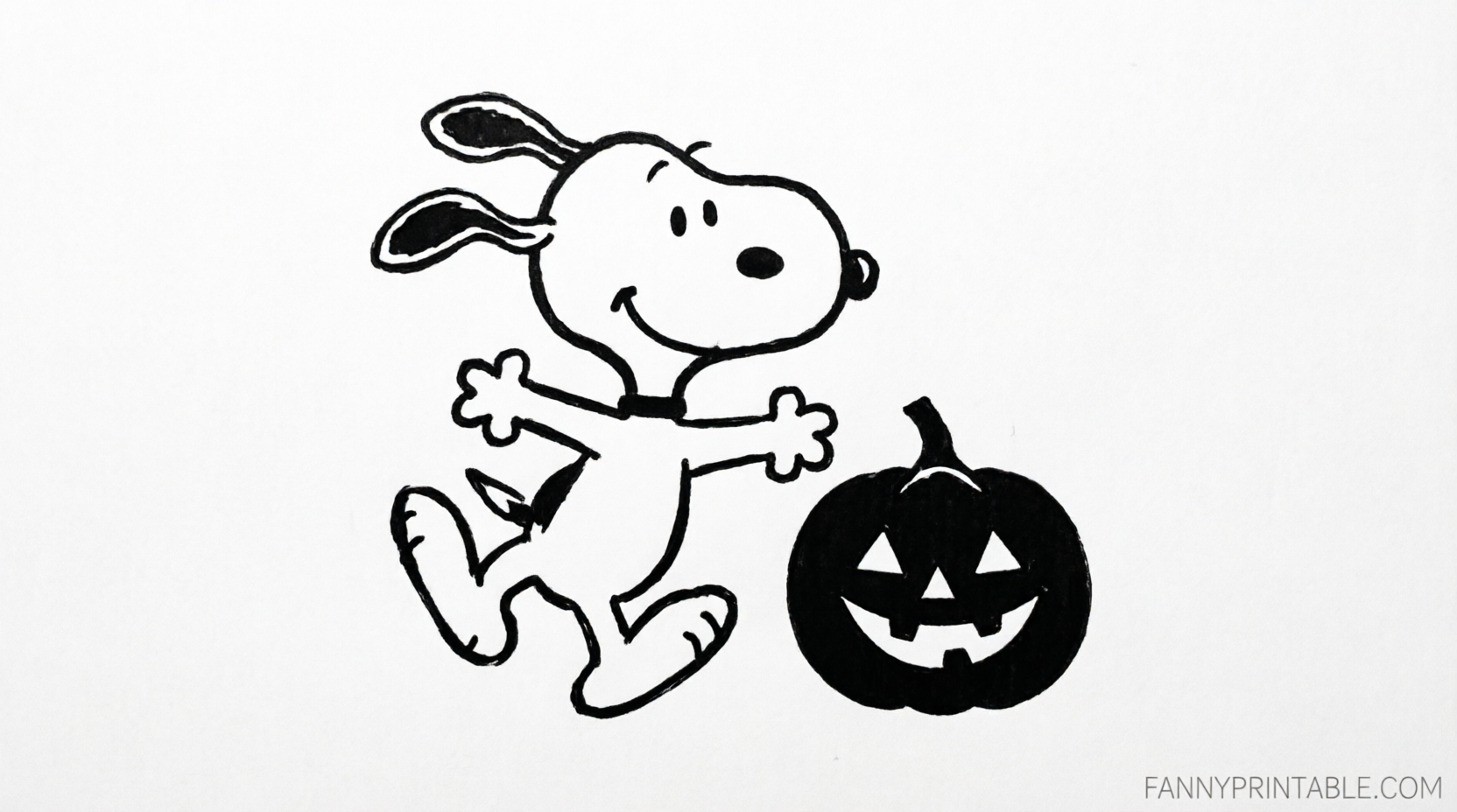 Free Snoopy Pumpkin Carving Stencils Printable (3)
