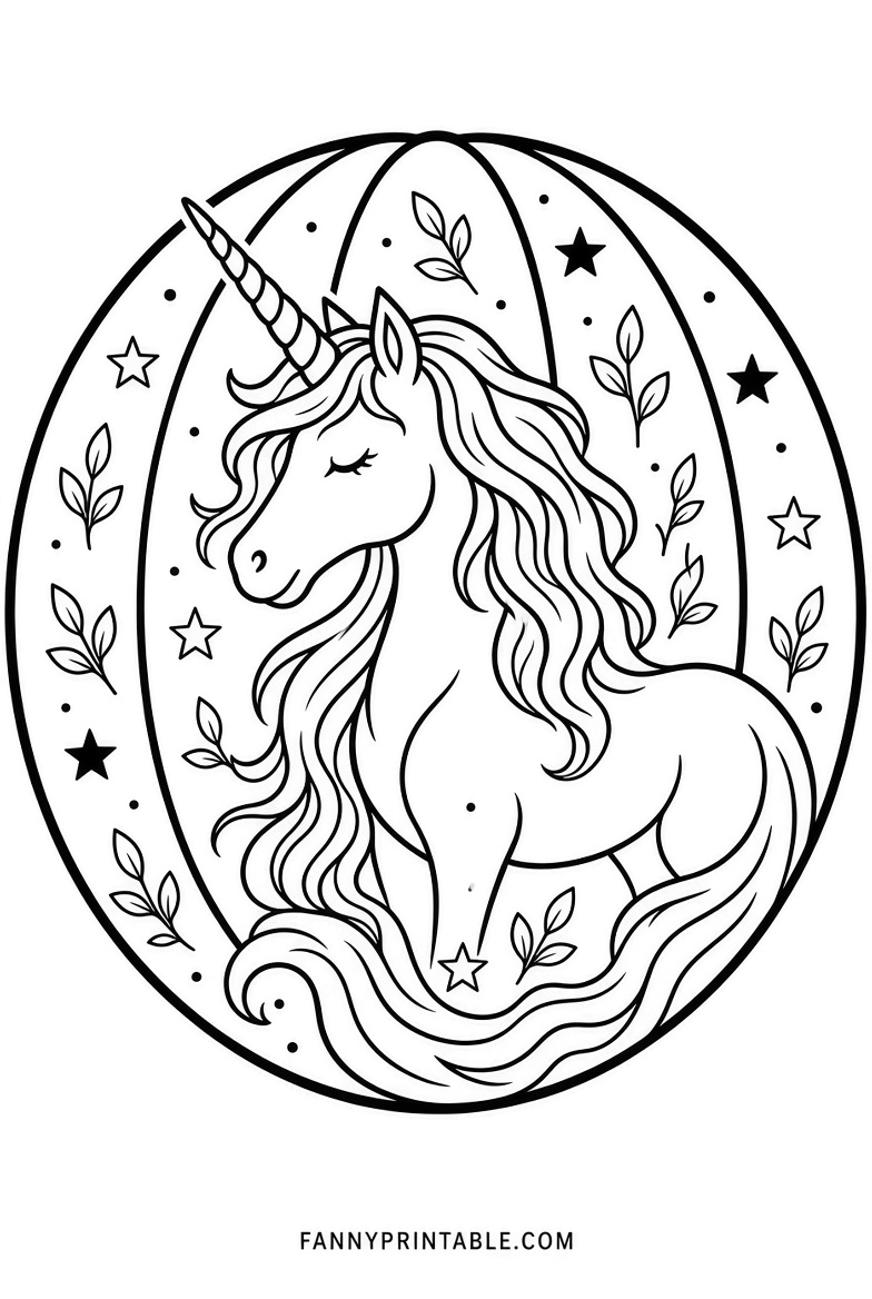 Free Unicorn Pumpkin Stencils Printable (Easy) (2)