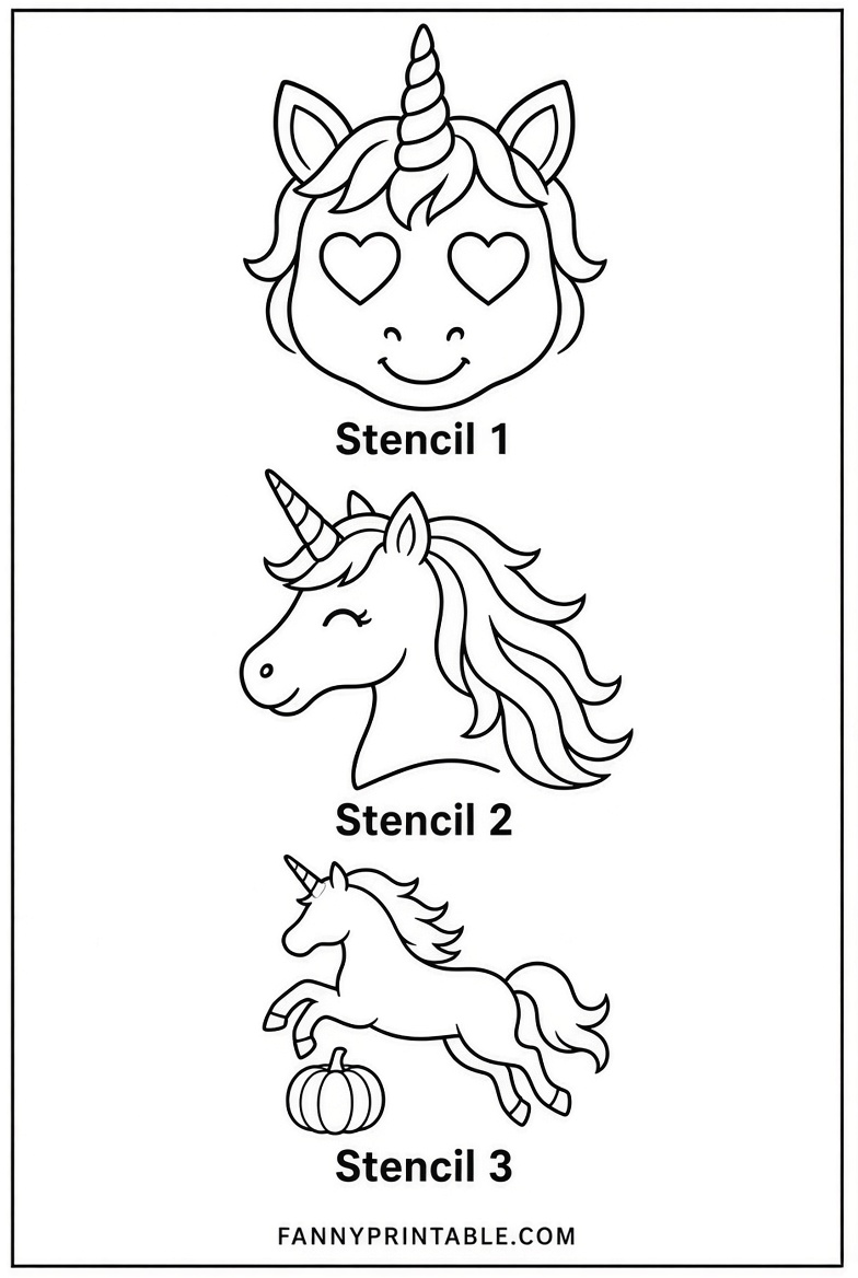 Free Unicorn Pumpkin Stencils Printable (Easy) (3)