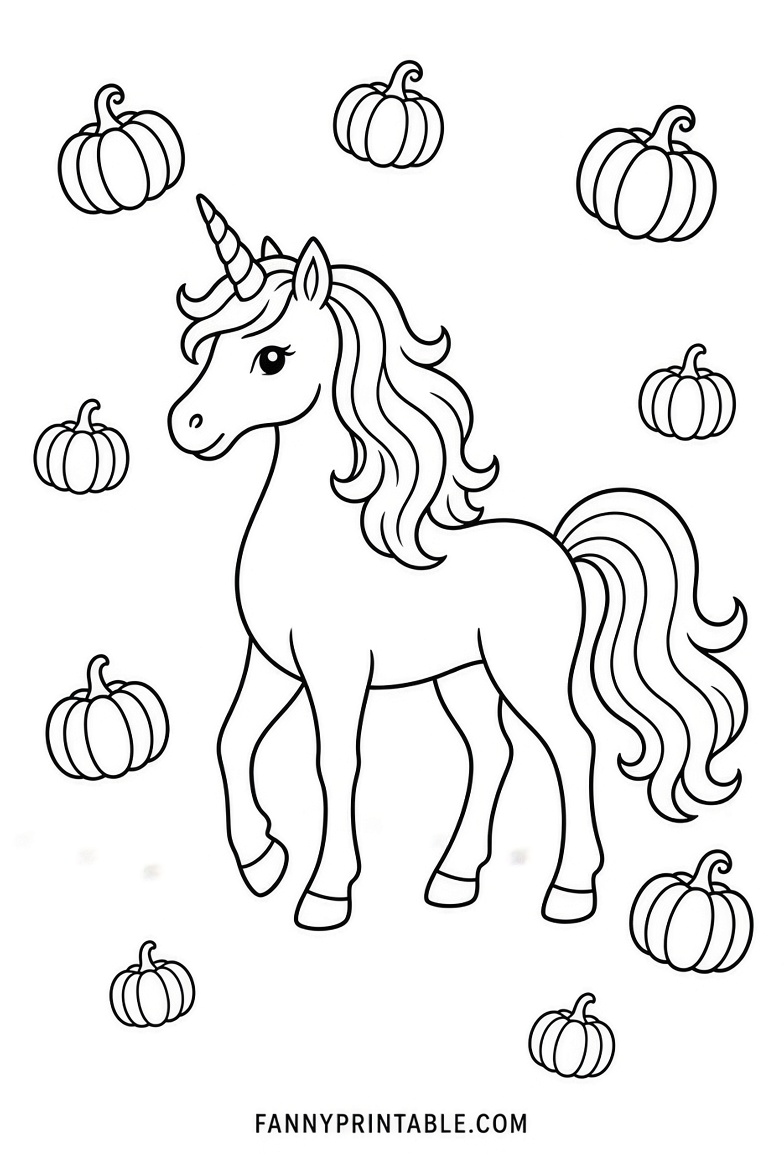 Free Unicorn Pumpkin Stencils Printable (Easy) (4)