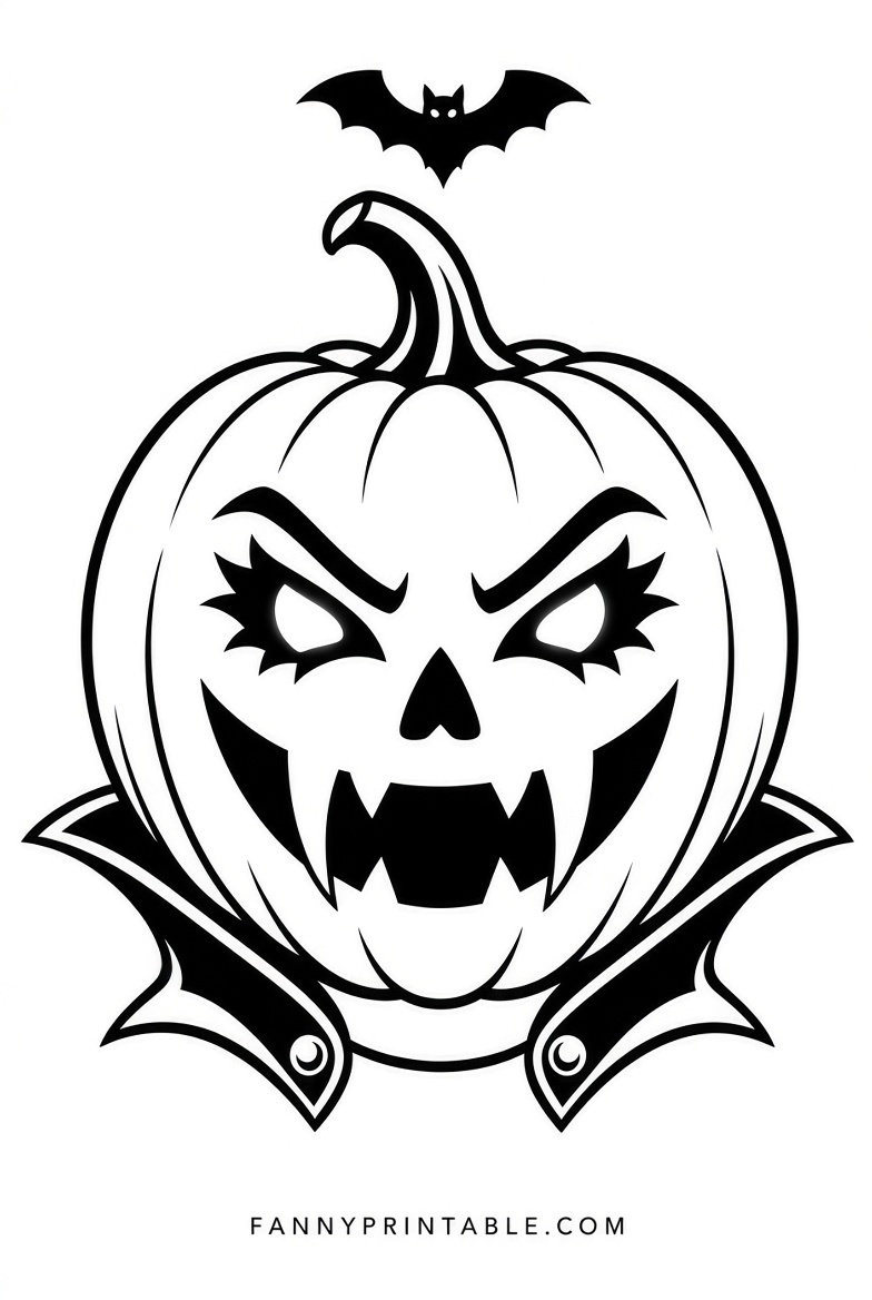Free Vampire Pumpkin Stencils Printable (1)