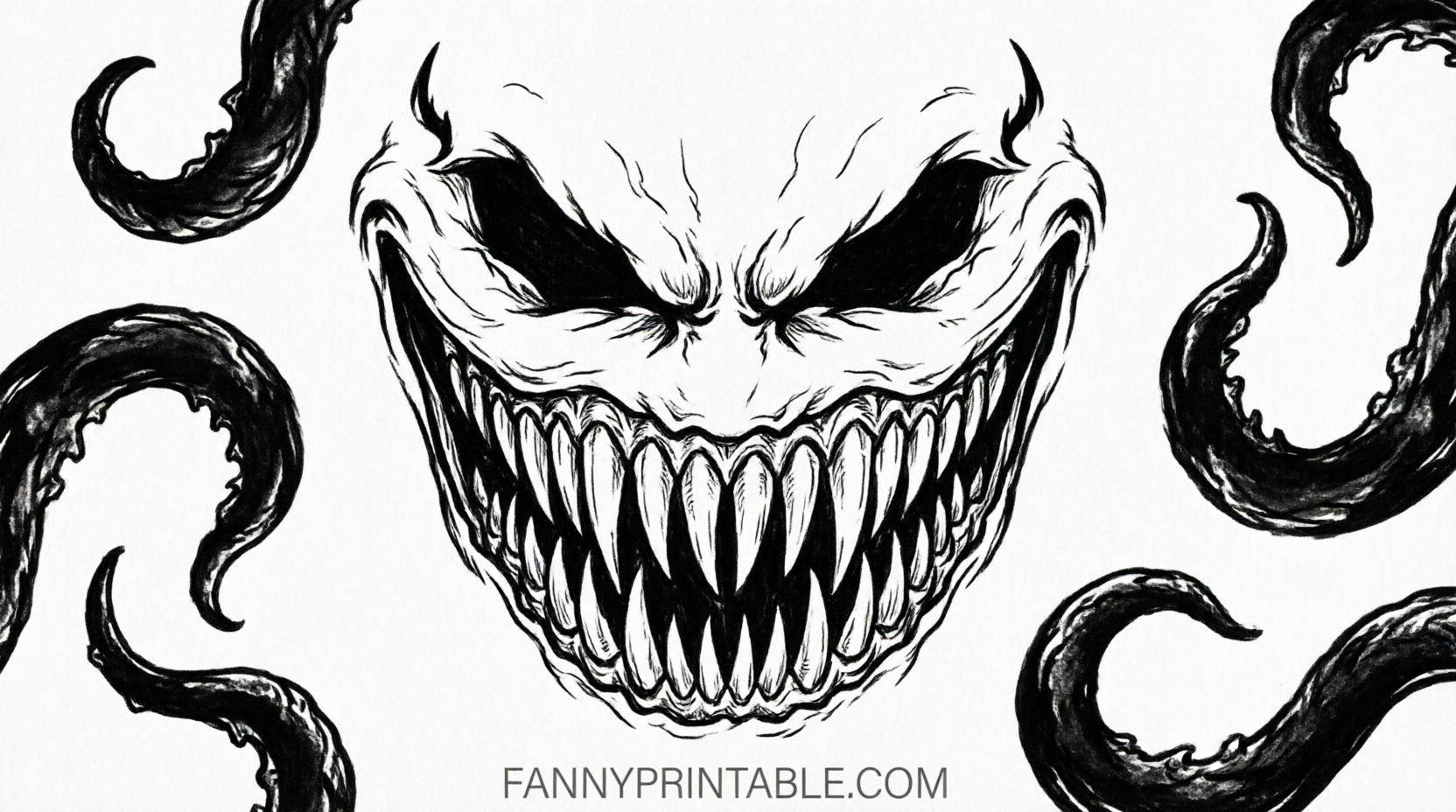Free Venom Pumpkin Carving Stencils Printable 3 Free Venom Pumpkin Carving Stencils Printable (3)