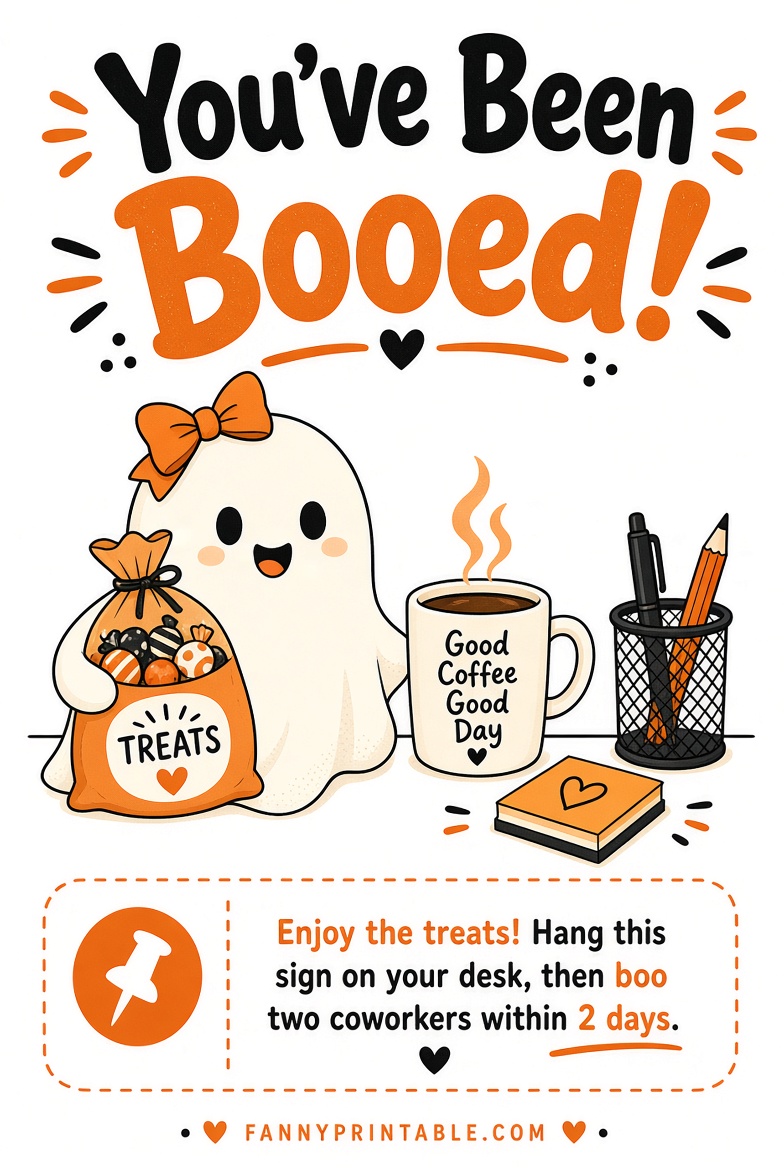 Free You've Been Booed Printable for Work