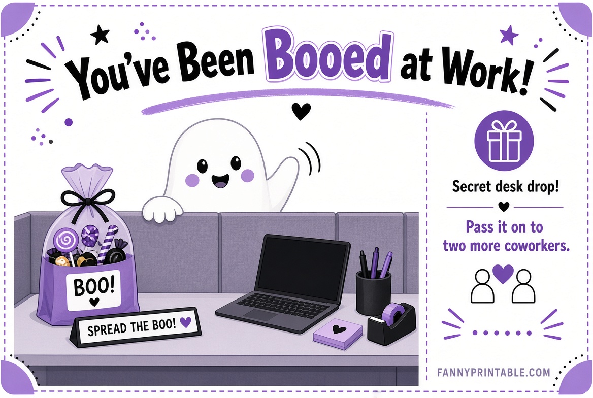 Free You've Been Booed Printable for Work