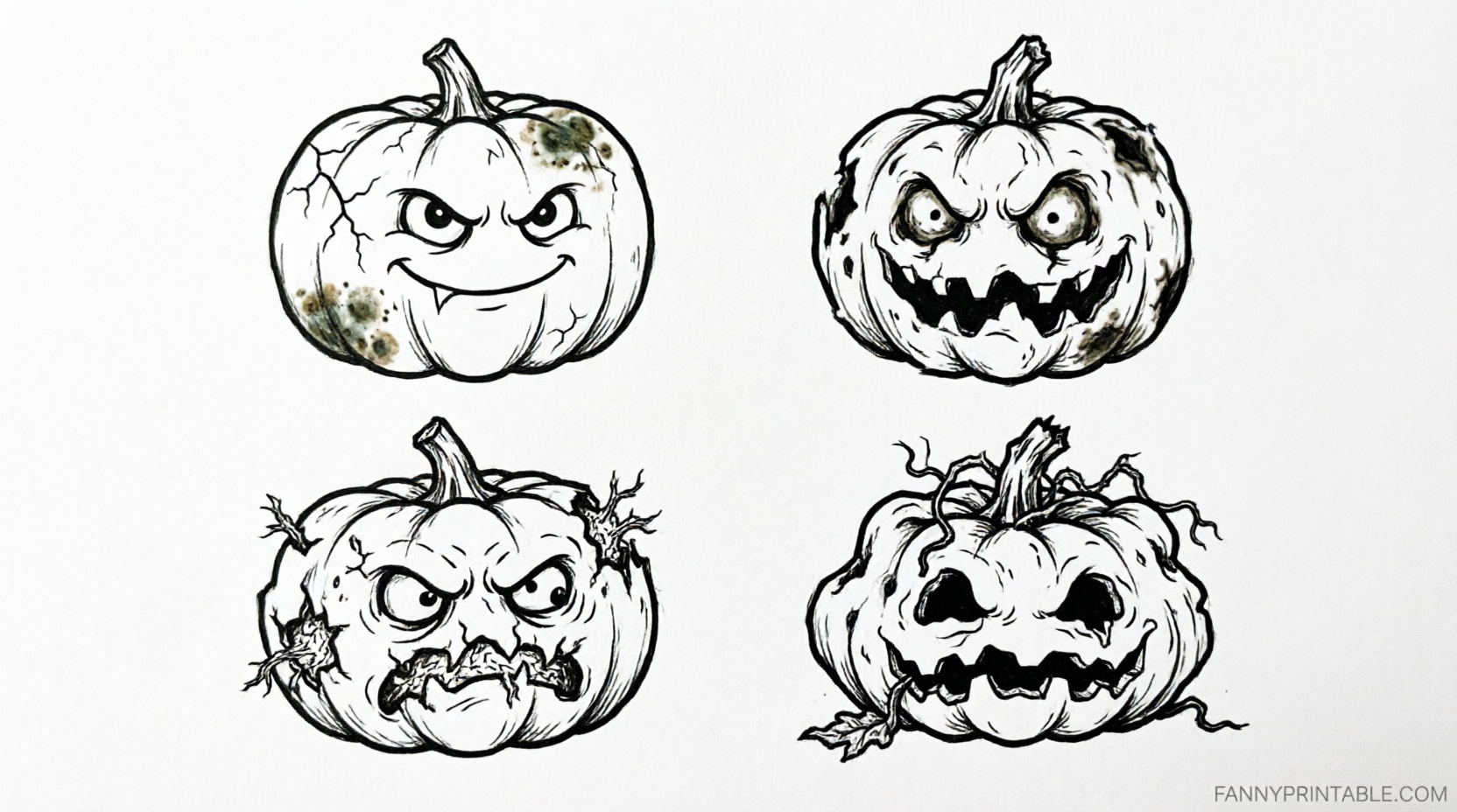 Free Zombie Pumpkin Stencils Printable (4)