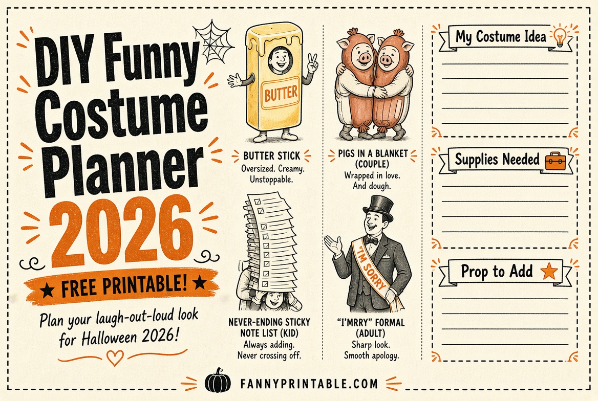 Funny Halloween Costumes 2026 Ideas & Free Printables
