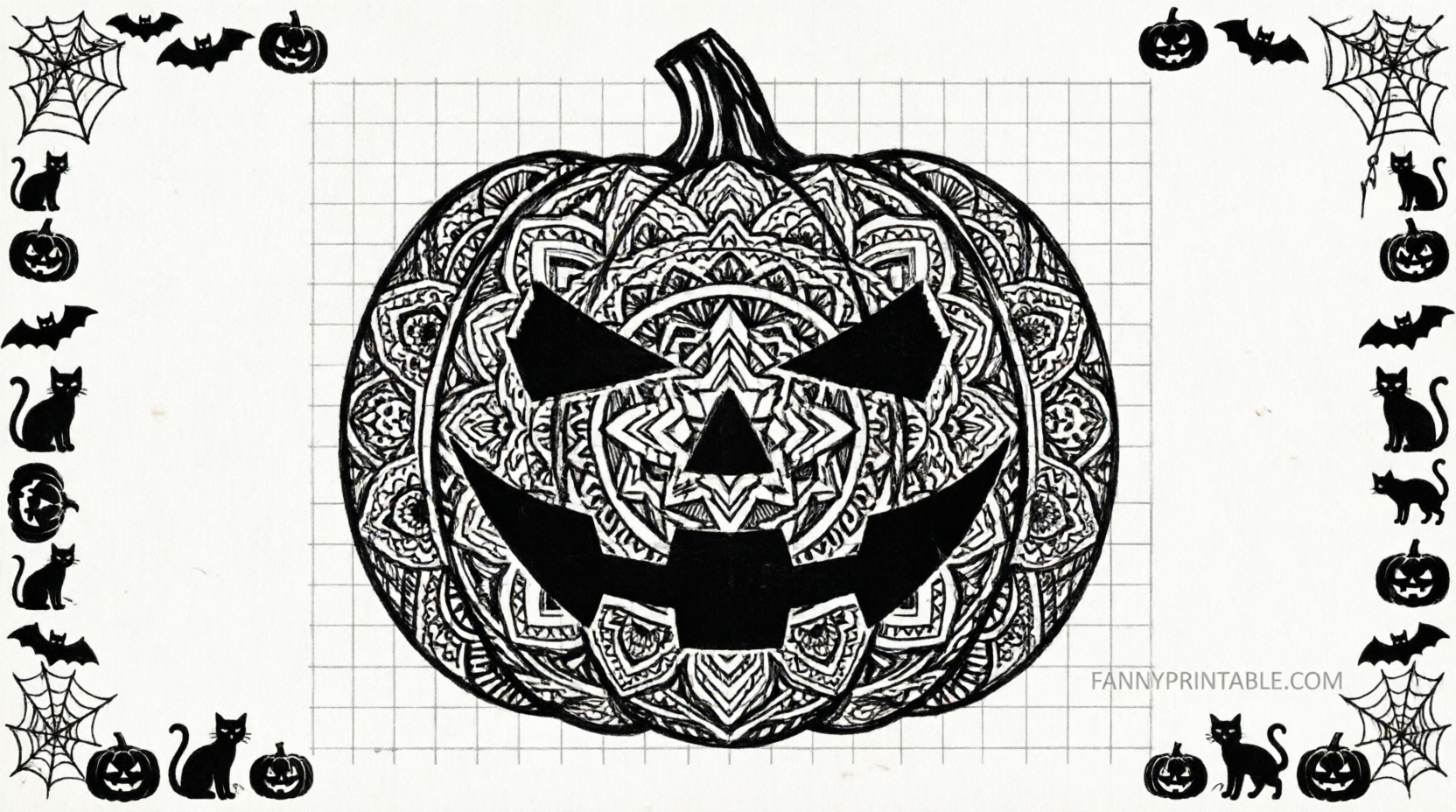 Hard Pumpkin Carving Stencils Free Printable (3)