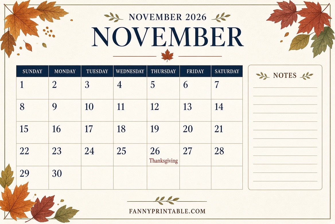 November 2026 Printable Calendar Wiki 2 November 2026 Printable Calendar Wiki