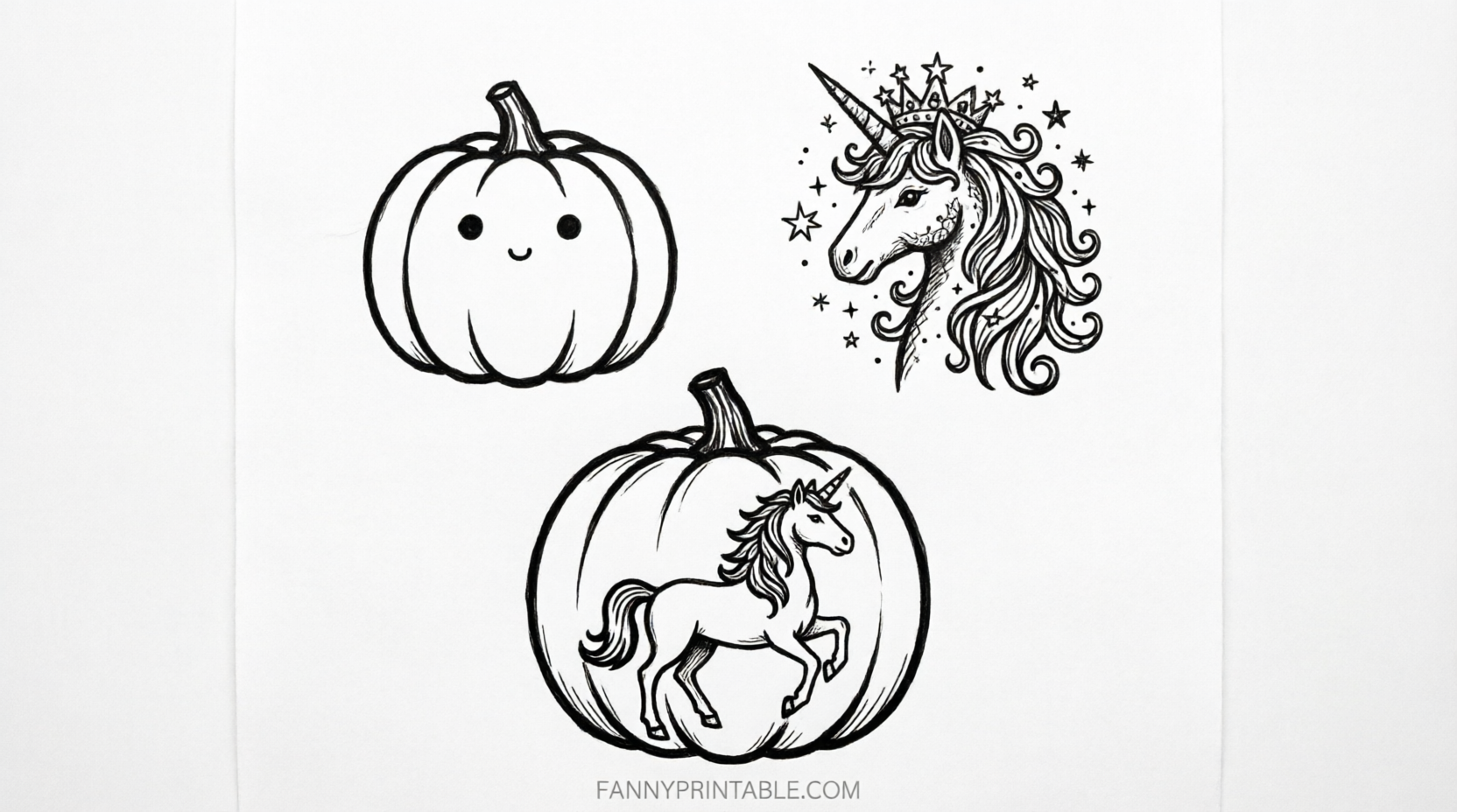 Unicorn Pumpkin Stencils Free Printable (3)